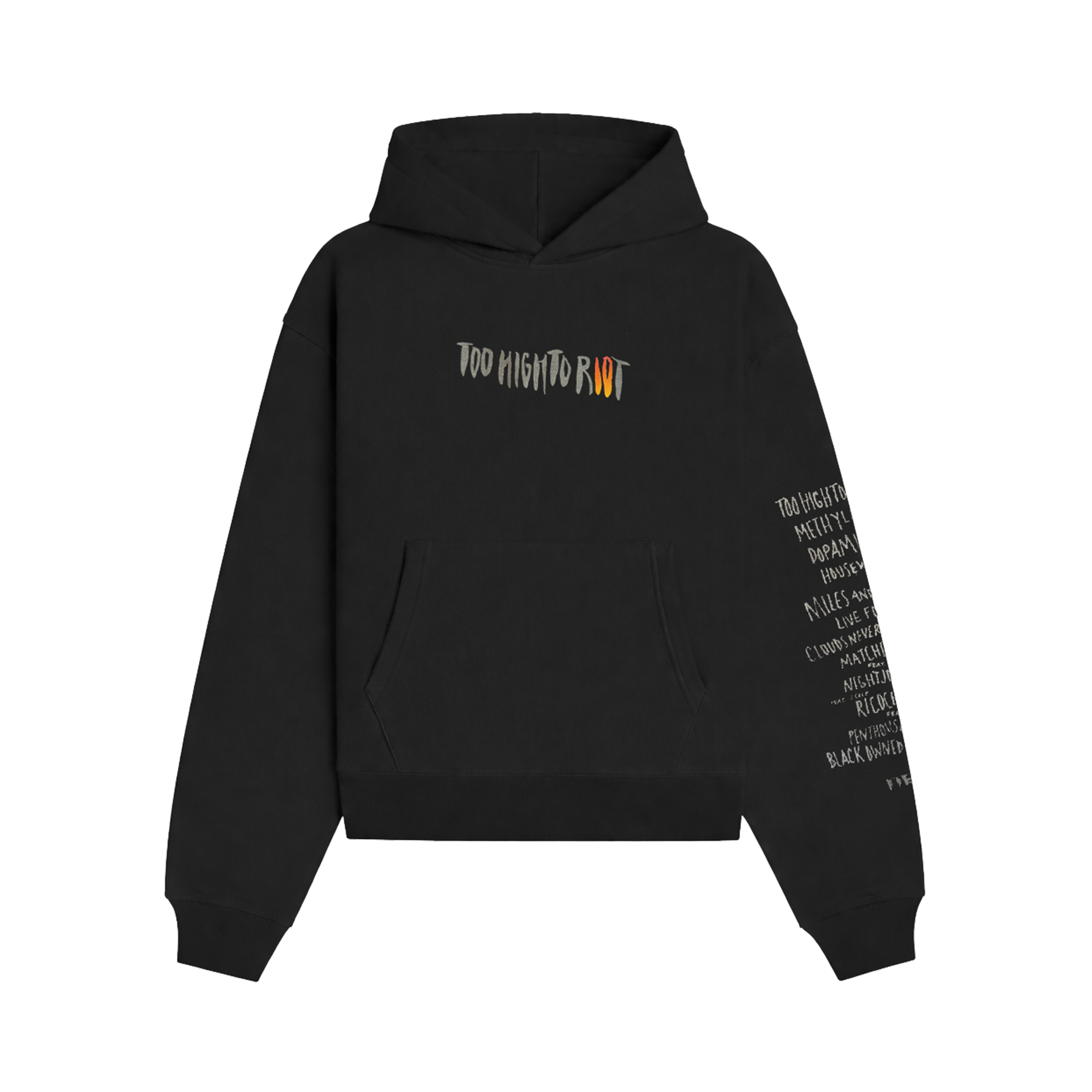 Too High To Riot Decade Hoodie - Black