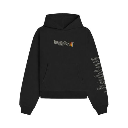 Too High To Riot Decade Hoodie - Black